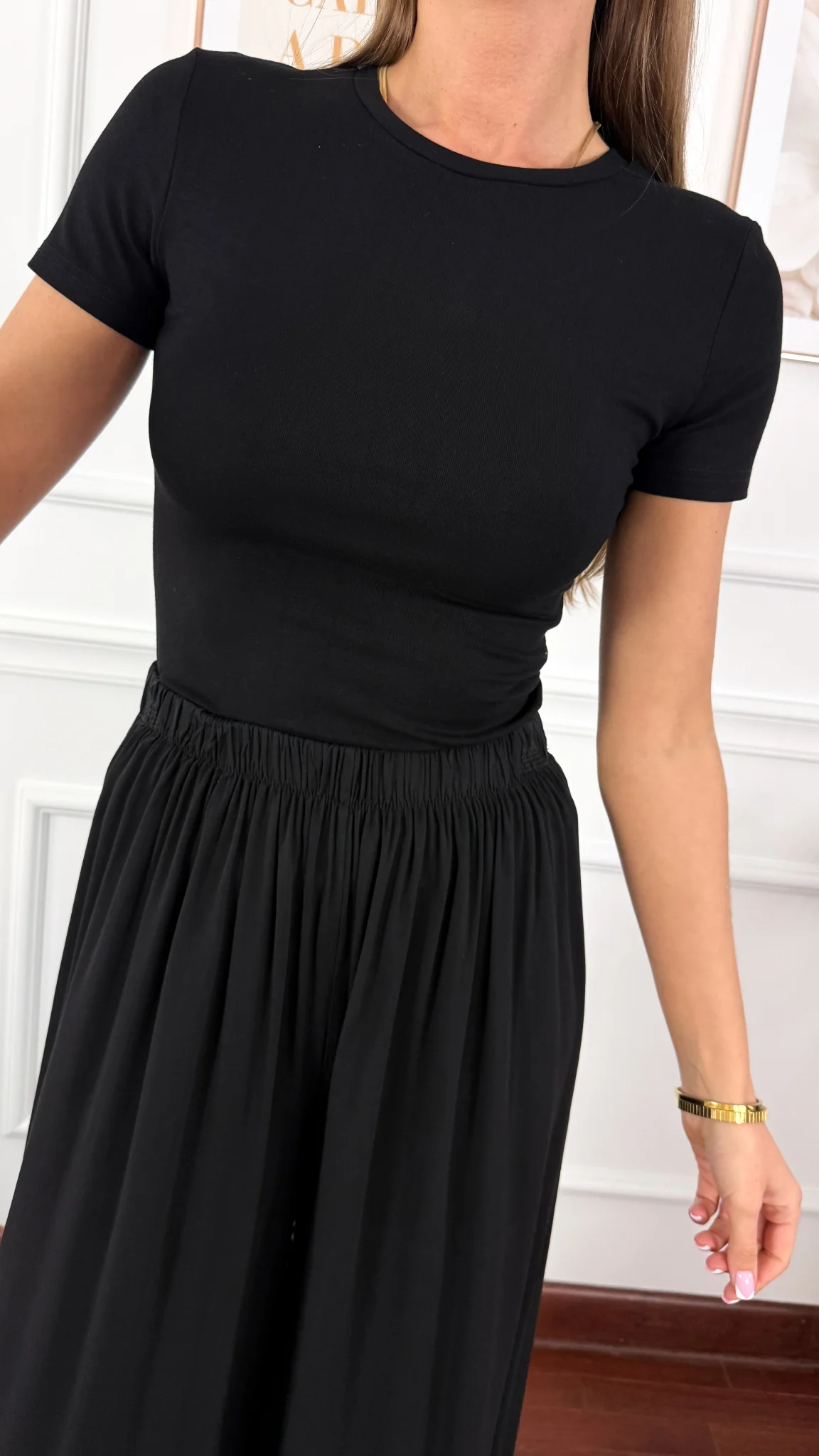 Bawełniana t-shirt Pam czarny