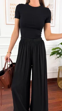 Bawełniana t-shirt Pam czarny