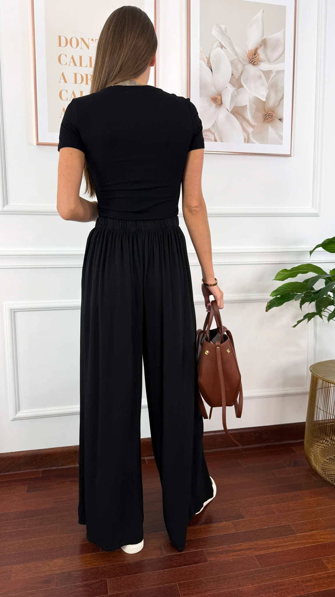 Bawełniana t-shirt Pam czarny