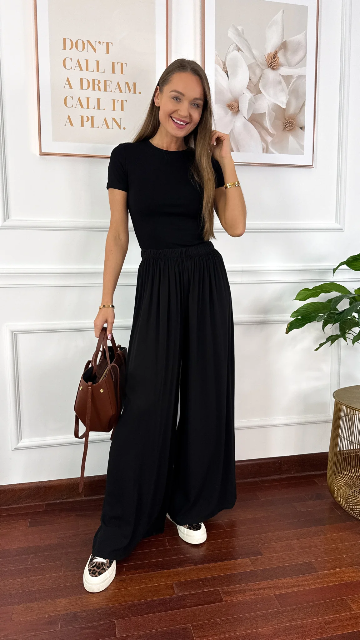 Bawełniana t-shirt Pam czarny