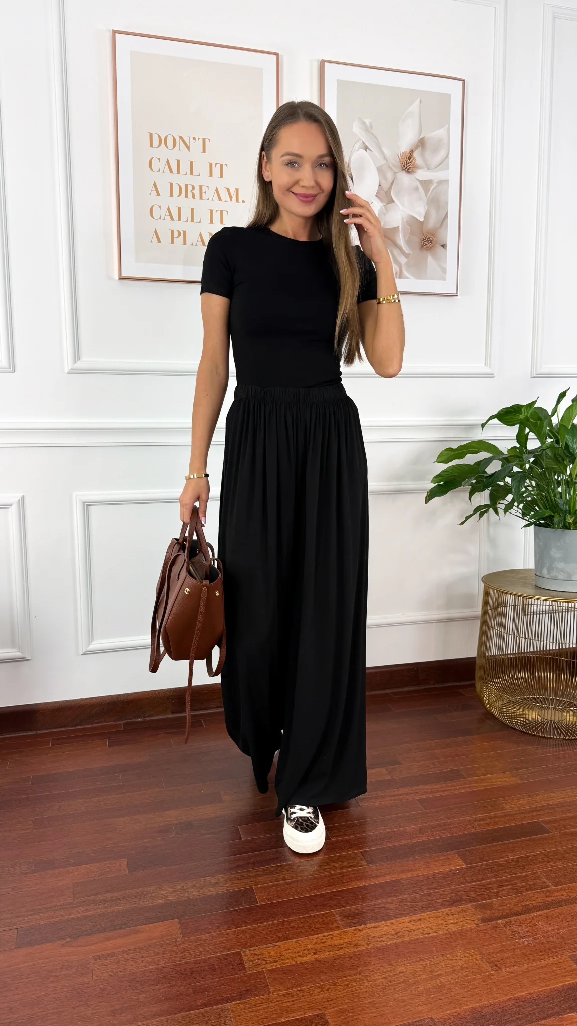 Bawełniana t-shirt Pam czarny