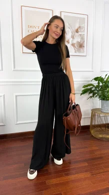 Bawełniana t-shirt Pam czarny