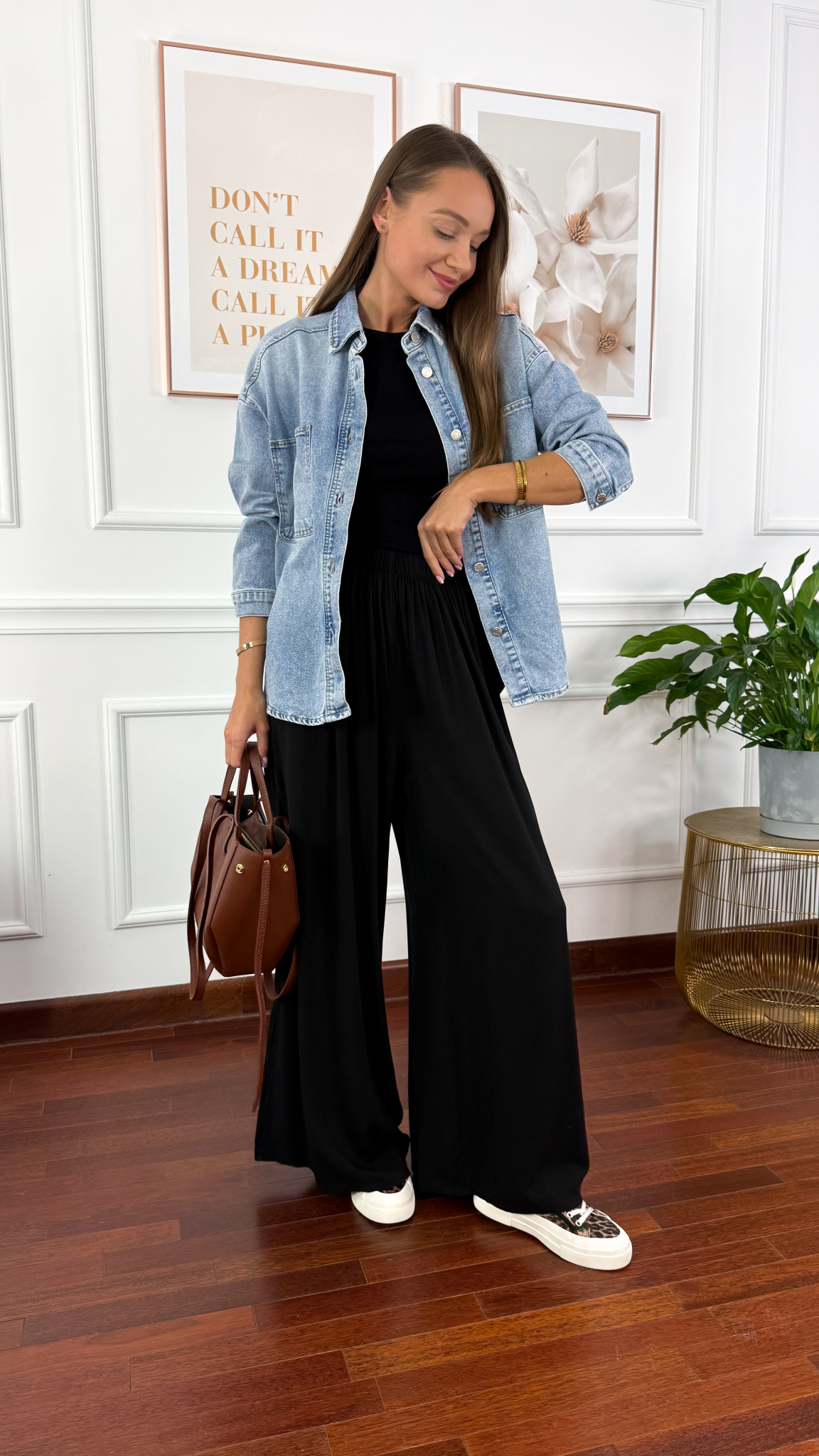 Wiskozowe szerokie spodnie...