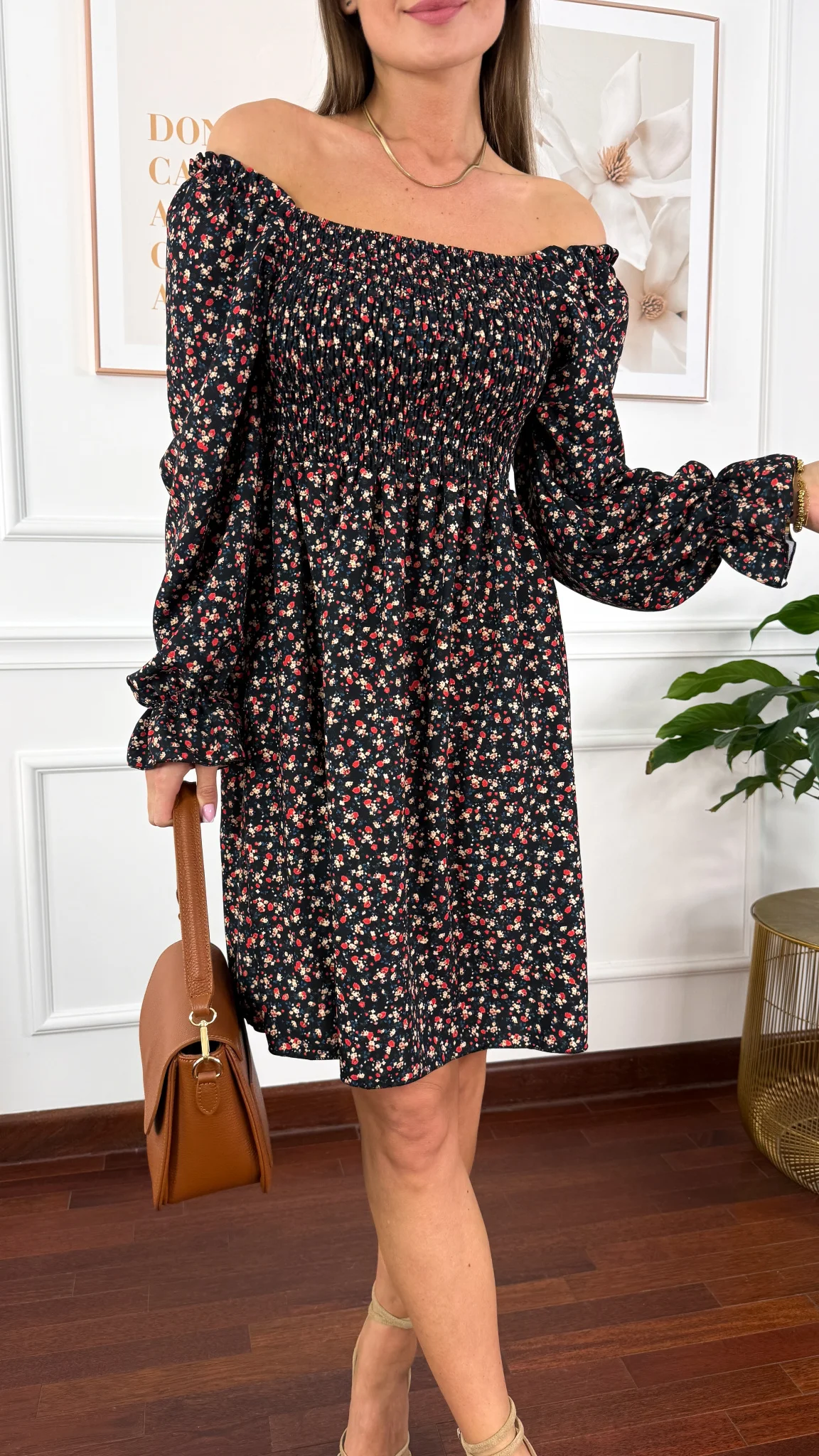 Hiszpanka Tansa w kwiaty czarna