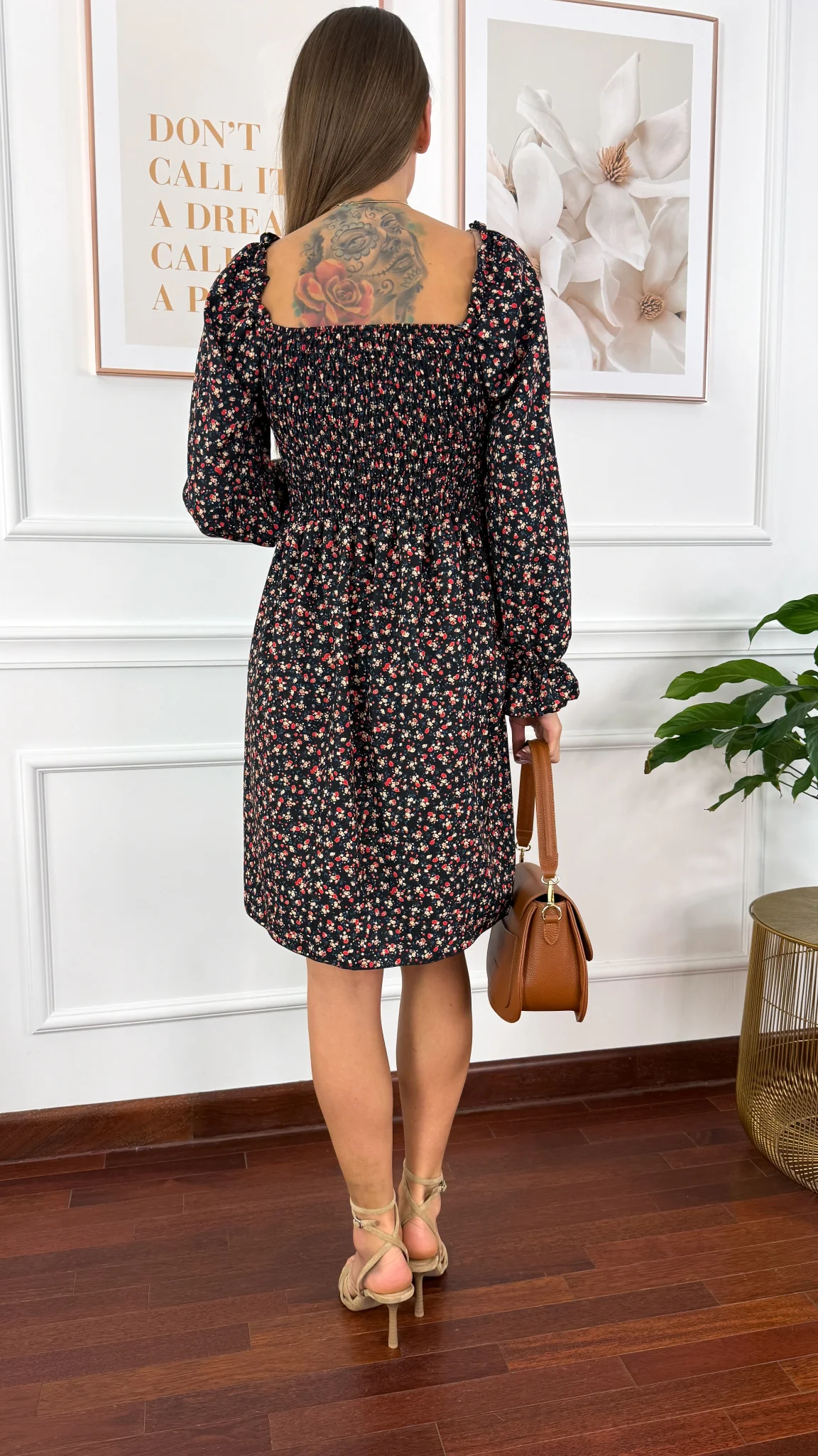 Hiszpanka Tansa w kwiaty czarna