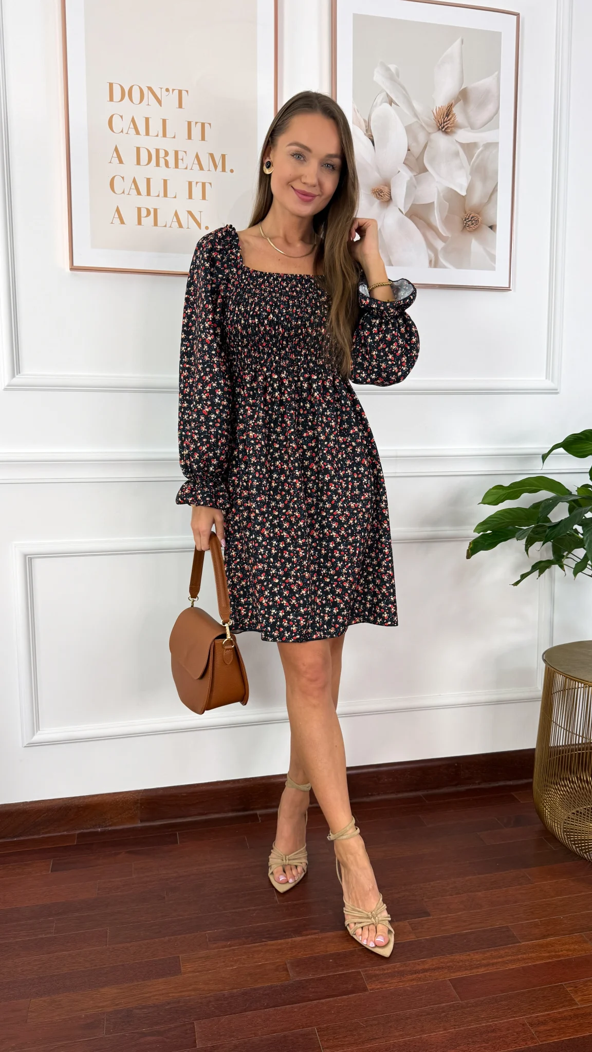 Hiszpanka Tansa w kwiaty czarna