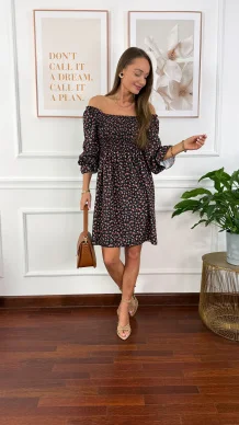 Hiszpanka Tansa w kwiaty czarna