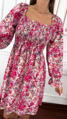 Hiszpanka Tansa w kwiaty różowa