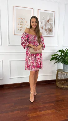 Hiszpanka Tansa w kwiaty różowa