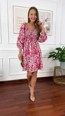 Hiszpanka Tansa w kwiaty różowa