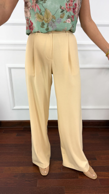Wiskozowe spodnie Ofelia żółte