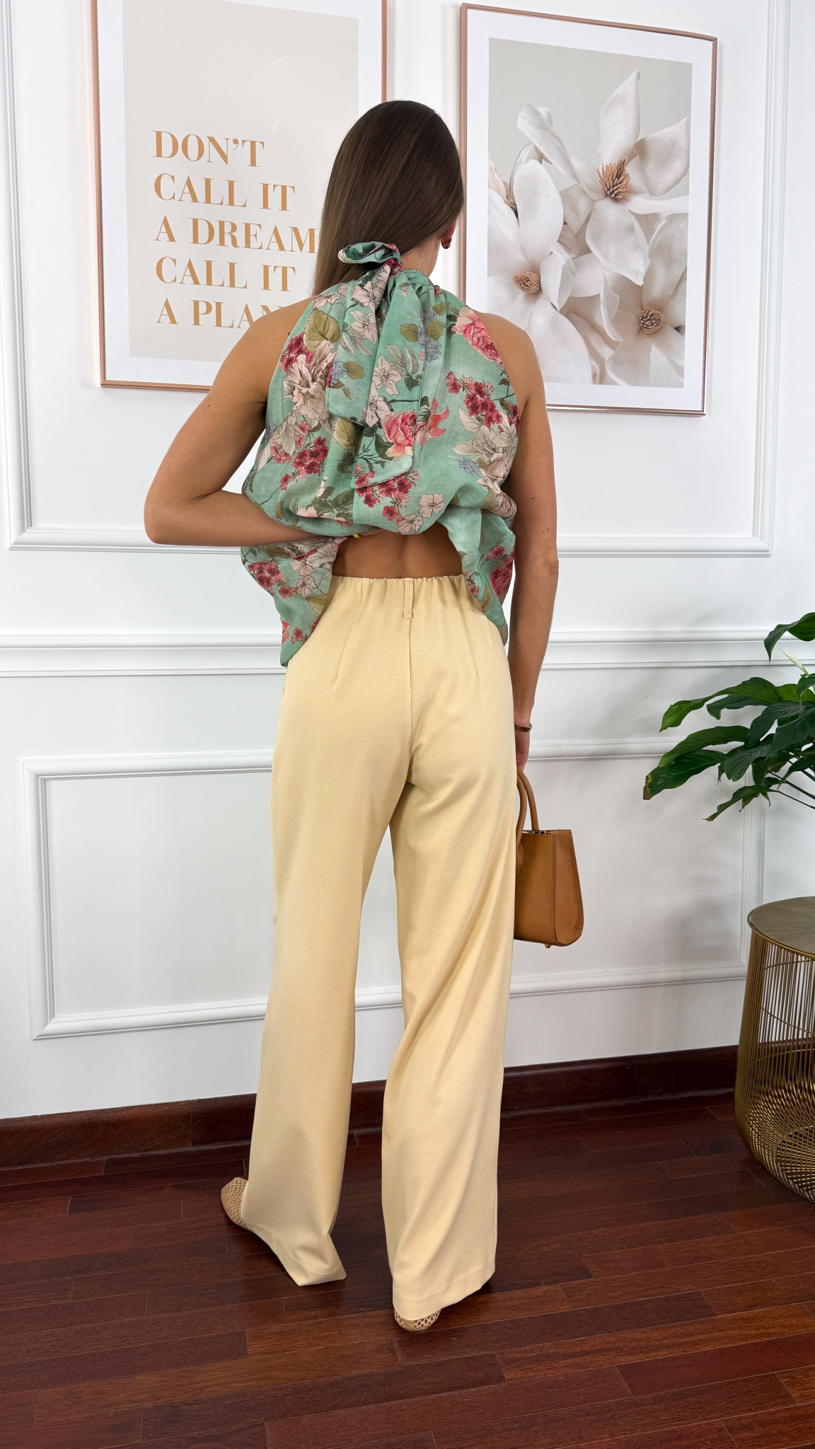 Wiskozowe spodnie Ofelia żółte