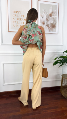 Wiskozowe spodnie Ofelia żółte