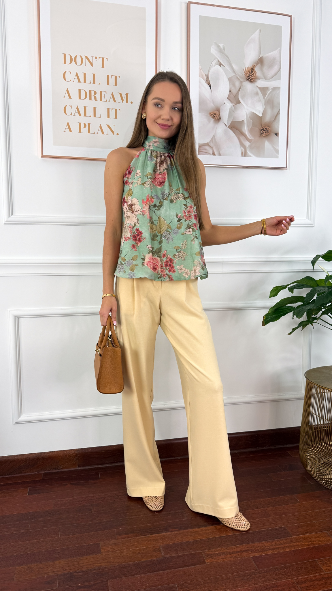 Wiskozowe spodnie Ofelia żółte