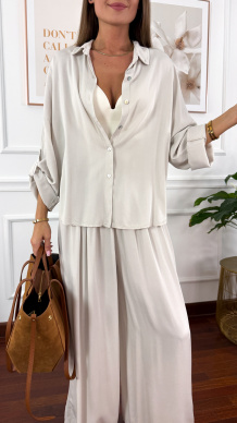 Wiskozowy komplet Ressa jasno szary