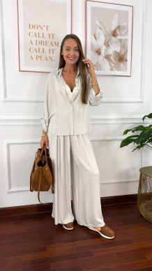 Wiskozowy komplet Ressa jasno szary