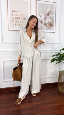 Wiskozowy komplet Ressa jasno szary