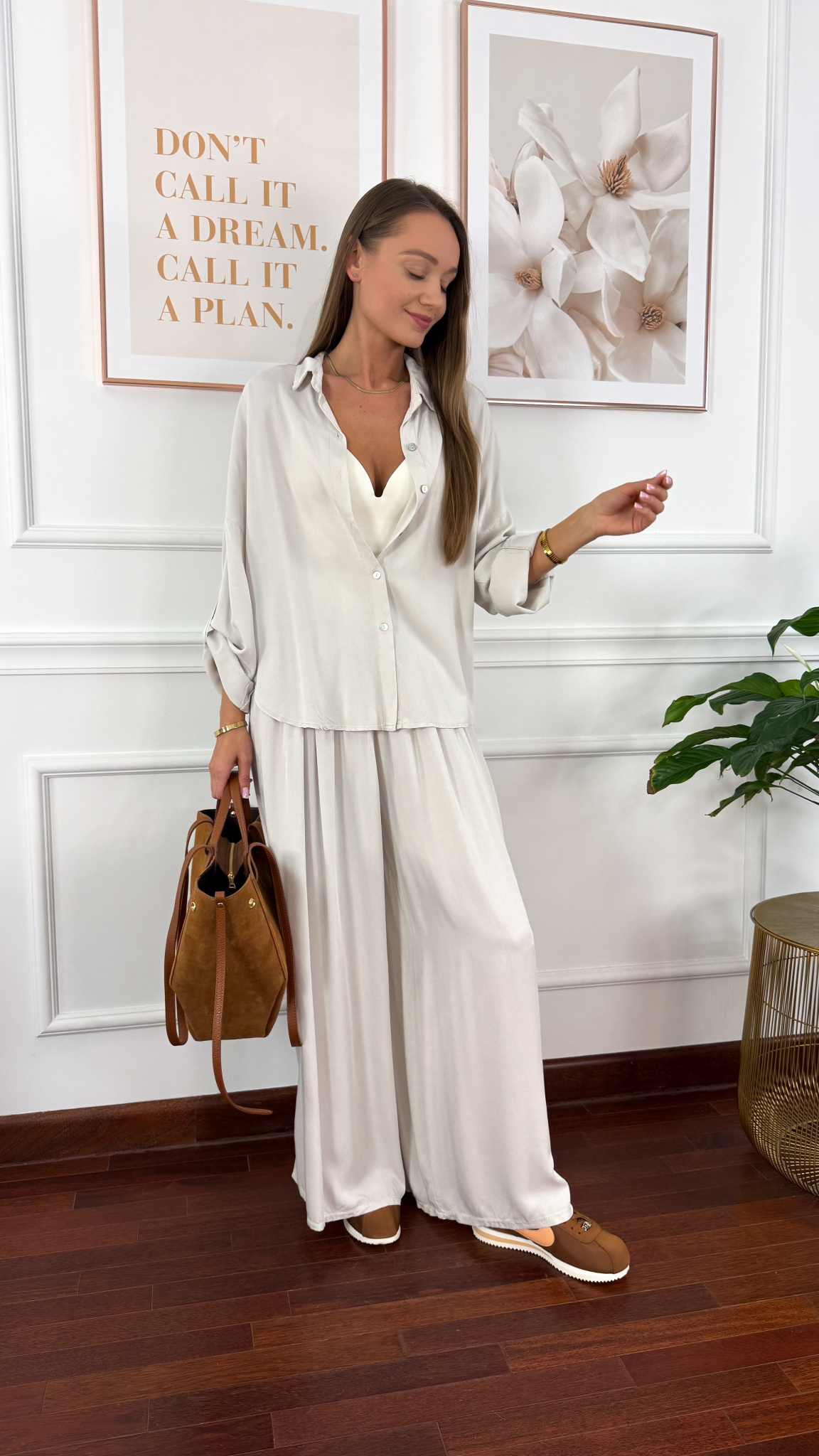 Wiskozowy komplet Ressa jasno szary