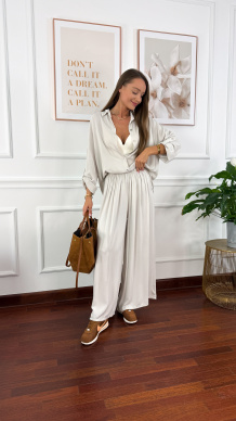 Wiskozowy komplet Ressa jasno szary