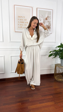 Wiskozowy komplet Ressa jasno szary