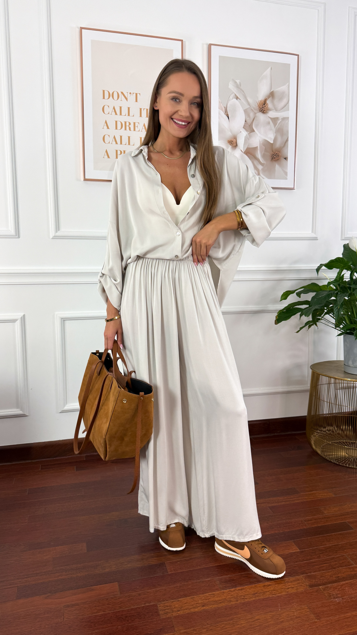 Wiskozowy komplet Ressa jasno szary