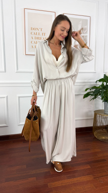 Wiskozowy komplet Ressa jasno szary