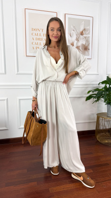 Wiskozowy komplet Ressa jasno szary