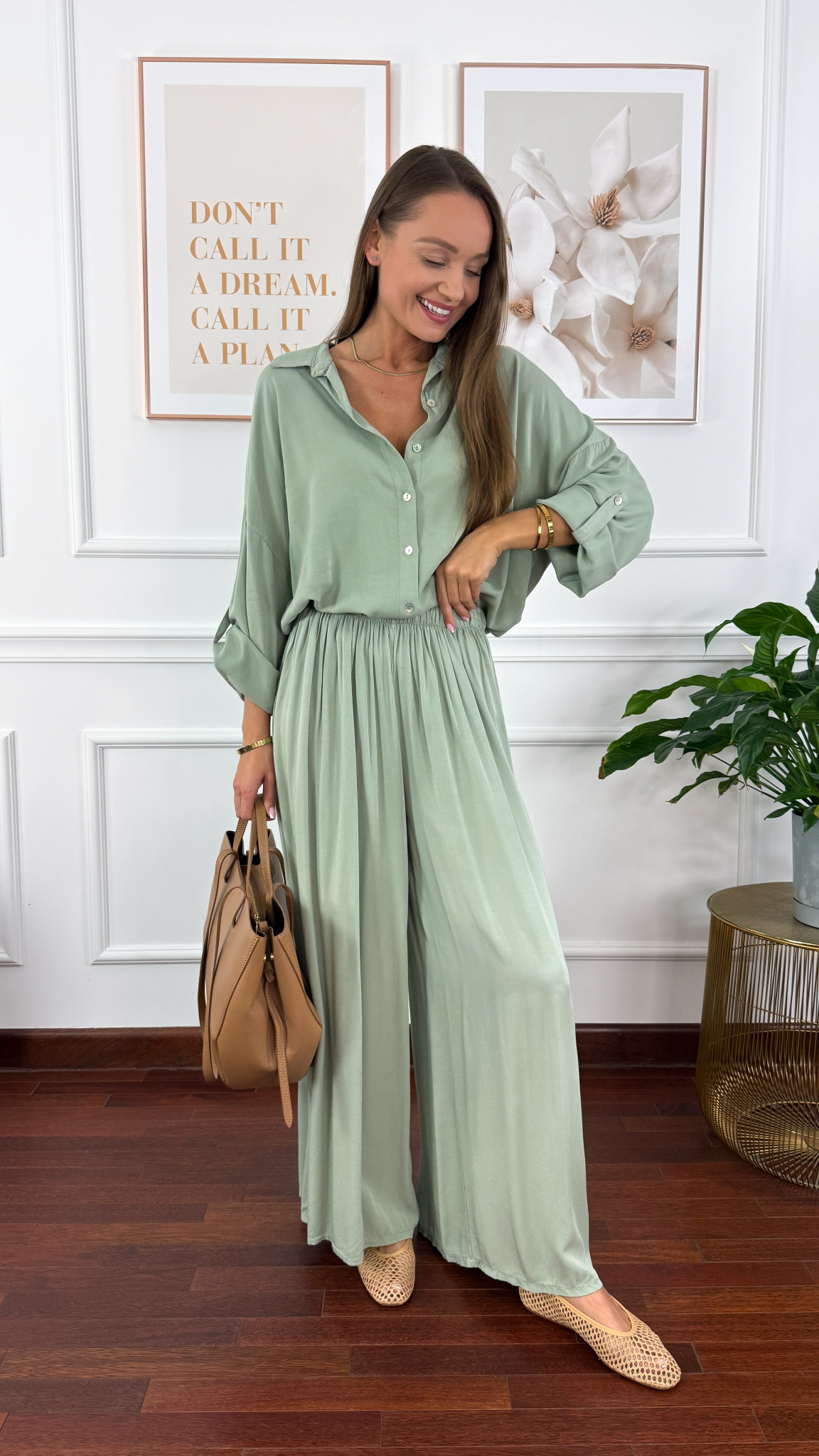 Wiskozowy komplet Ressa matcha