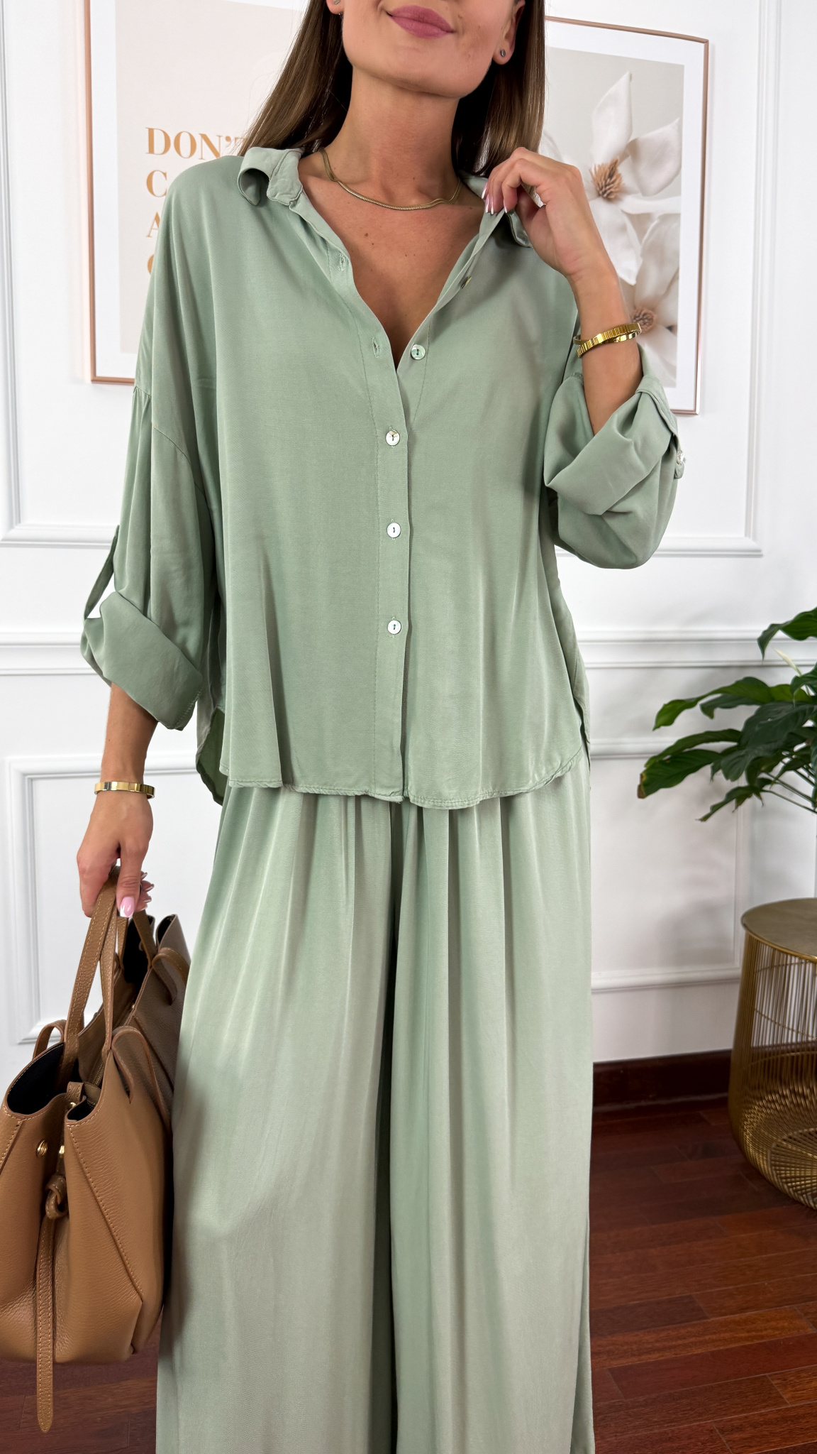 Wiskozowy komplet Ressa matcha