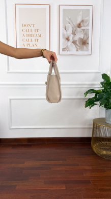 Skórzana torebka Alex beżowa