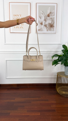 Skórzana torebka Alex beżowa