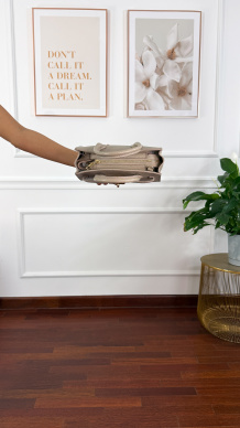 Skórzana torebka Alex beżowa