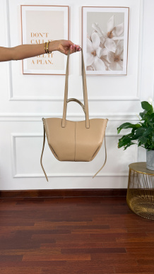 Skórzana torebka Fino mniejsza beżowa