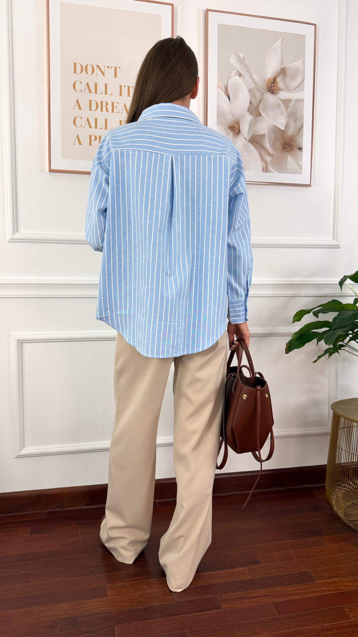 Bawełniana koszula w paski Betty błękitna