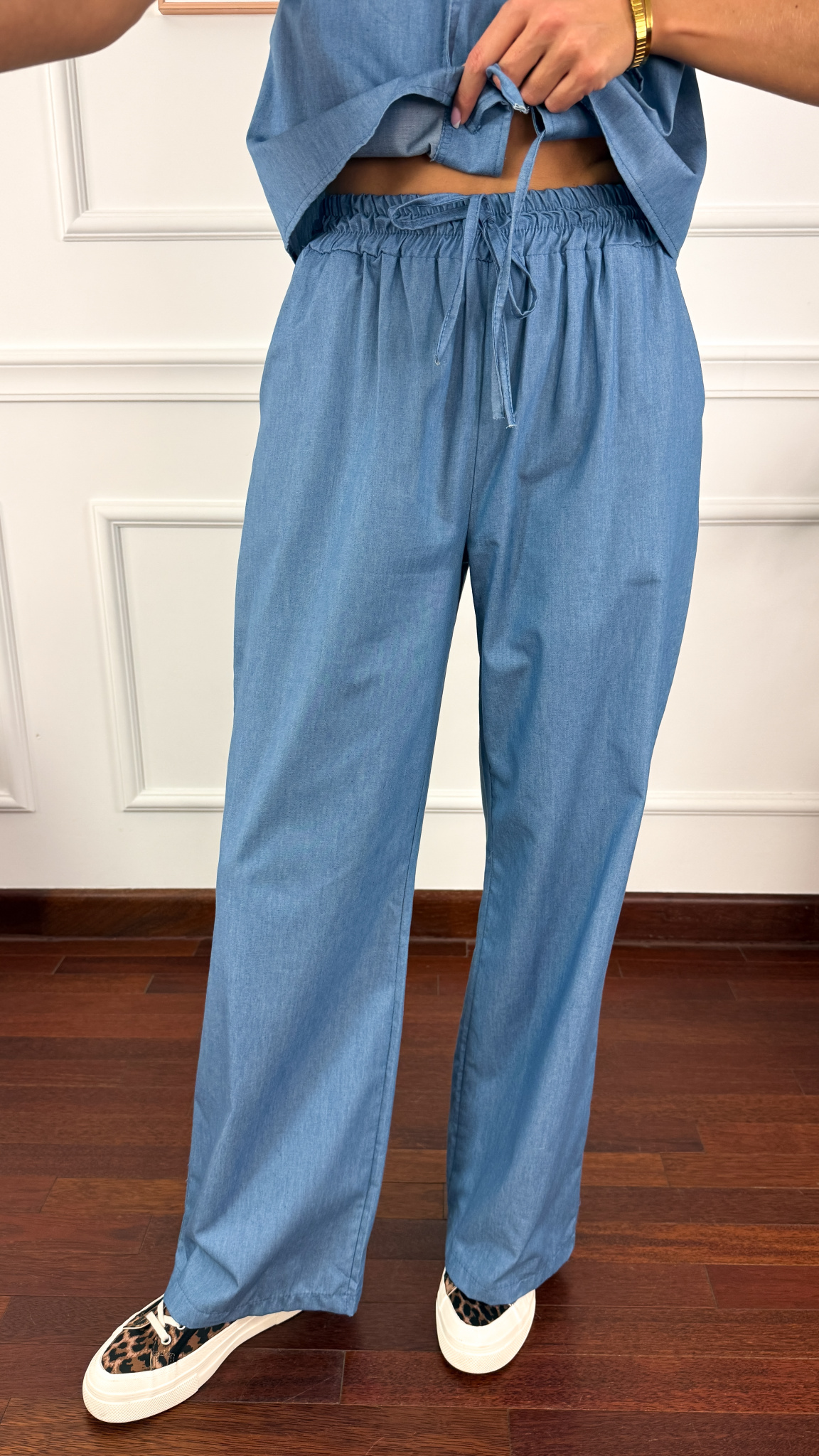 Bawełniany komplet Judi niebieski