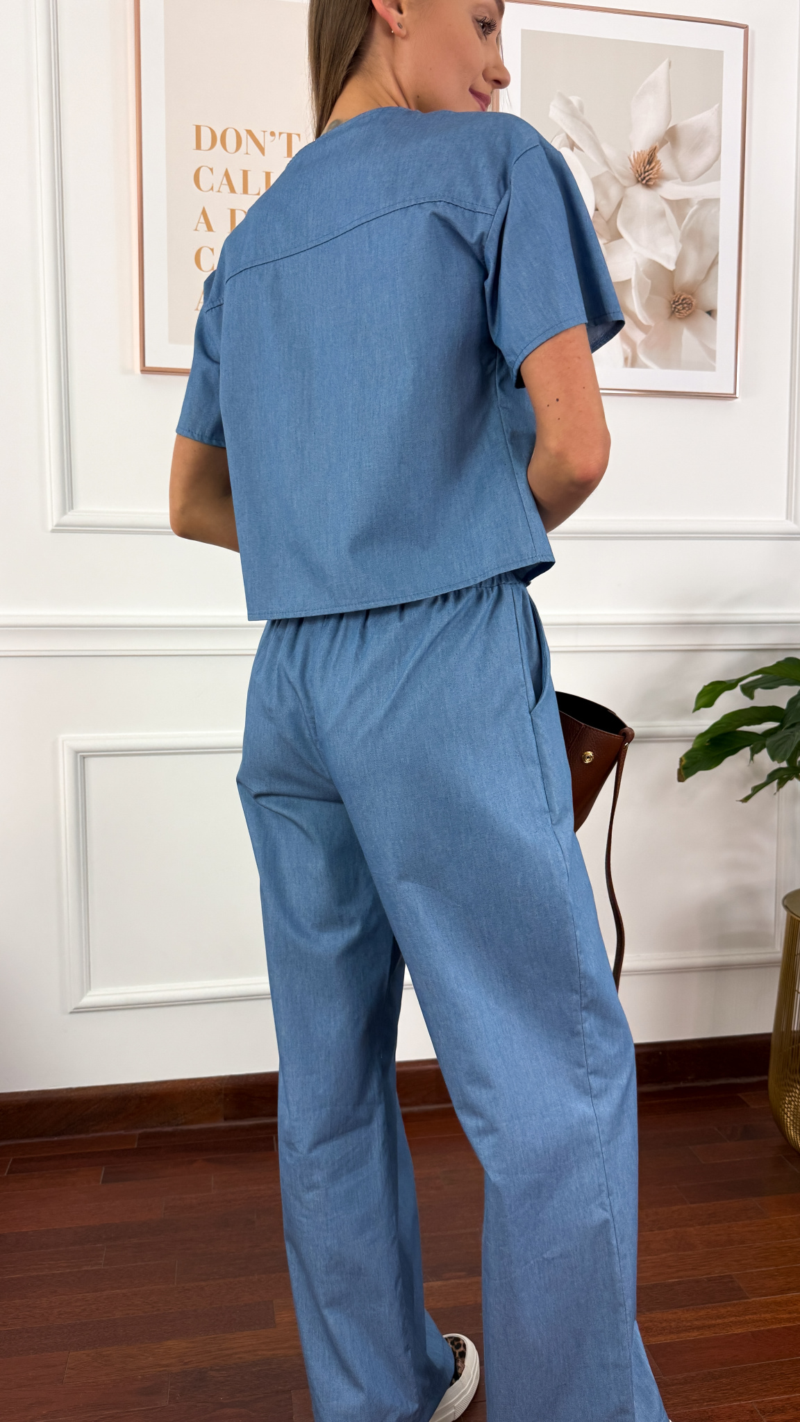 Bawełniany komplet Judi niebieski