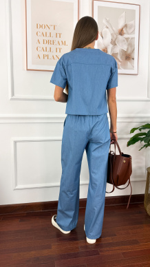 Bawełniany komplet Judi niebieski