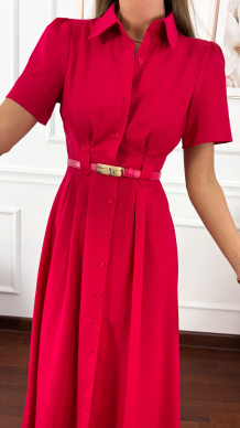 Szmizjerka wiskozowo-lniana Ina czerwona