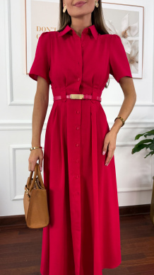 Szmizjerka wiskozowo-lniana Ina czerwona