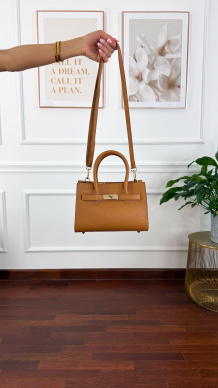 Skórzana torebka Alex camel