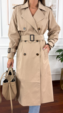 Trencz długi Suzana beżowy