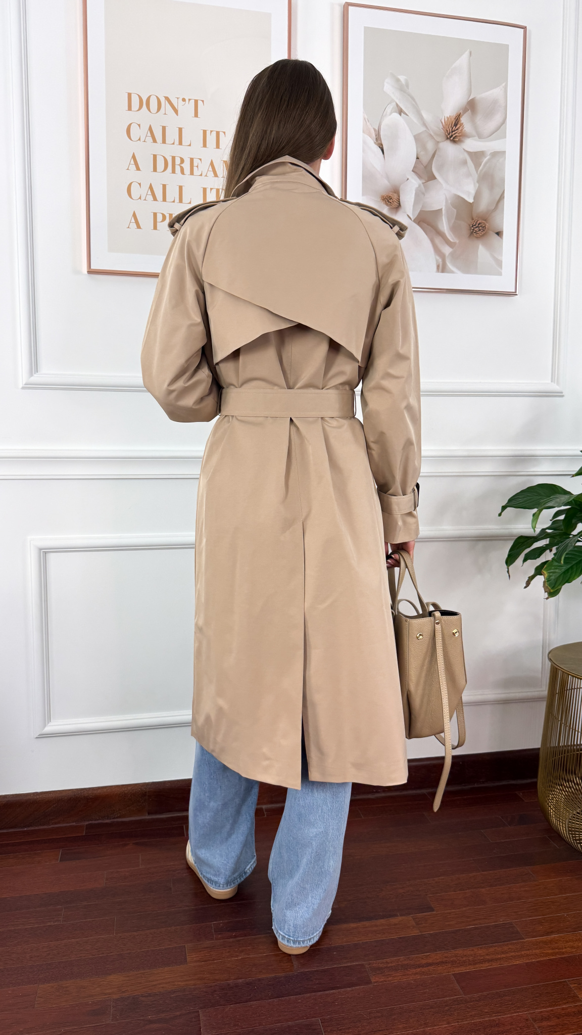 Trencz długi Suzana beżowy
