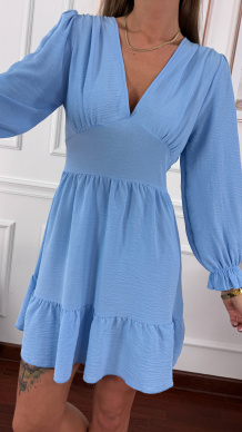 Wiskozowa sukienka Gulia niebieska