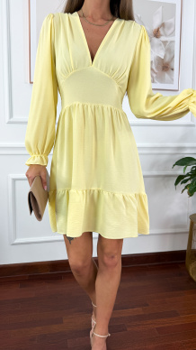 Wiskozowa sukienka Gulia żółta