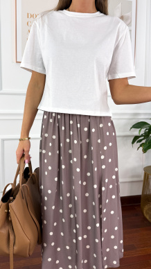 Bawełniany T-shirt Nola biały