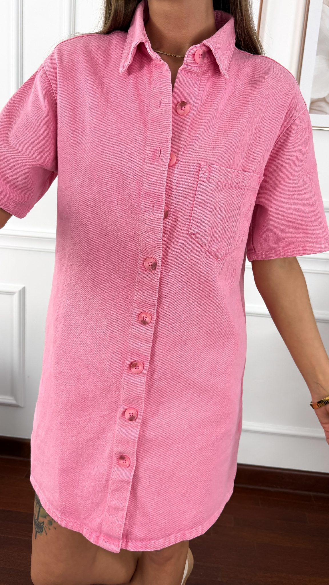 Szmizjerka Noelia denim różowa