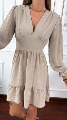 Wiskozowa sukienka Gulia beżowa