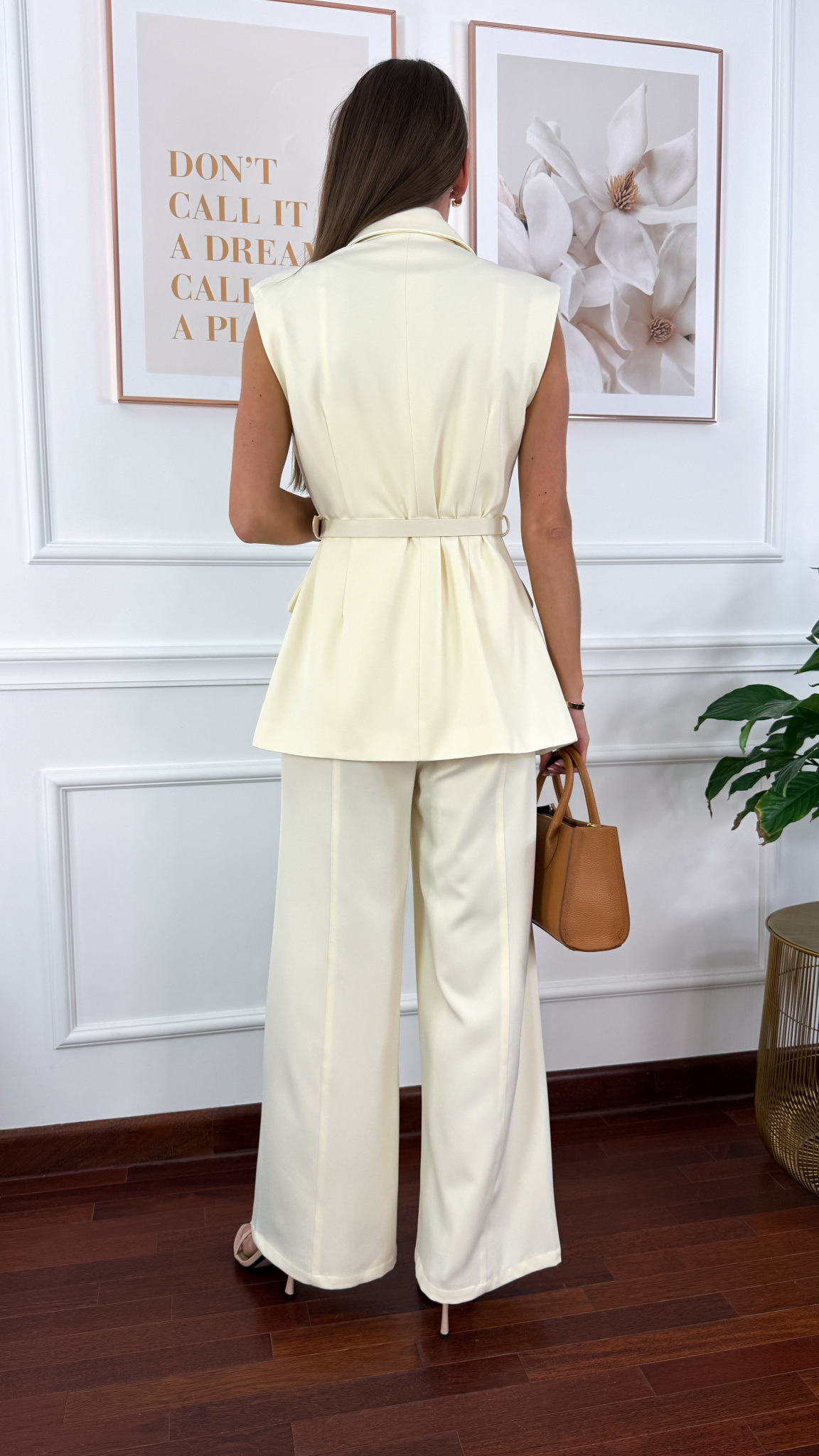 Wiskozowy komplet Delia masełkowy