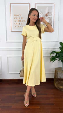 Bawełniana sukienka maxi Maja żółta