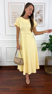 Bawełniana sukienka maxi Maja żółta